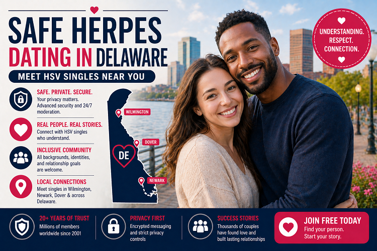 Safe Herpes Dating in Delaware: Meet HSV Singles Near You